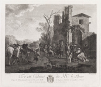 KG 14828
<br/>
Rustende reizigers voor ruïne
<br/>
<em>Guyard, Jean Baptiste (1787-1831 na)</em>